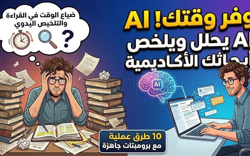 كيف تستخدم AI لتحليل أبحاثك الأكاديمية وتلخيصها — دليل عملي للباحثين