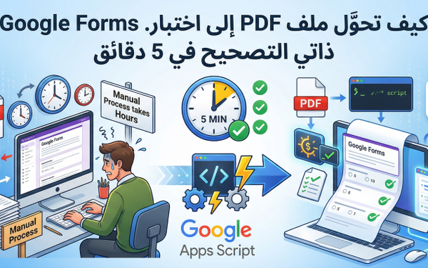 كيف تحوّل ملف PDF إلى اختبار Google Forms ذاتي التصحيح في 5 دقائق