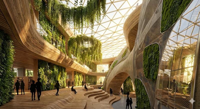 تصميم معماري مستقبلي بيوفيلي ثوري